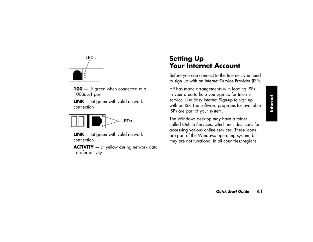 HP 744d (AP), 704d (AP), 734d (AP), 544a (AP), 564a (AP), 754d (AP), 774d (AP), 504a (AP) manual Setting Up Your Internet Account 