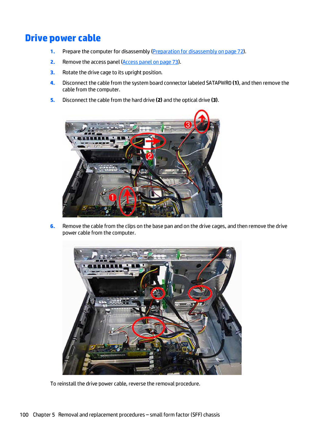 HP 705 G1 manual Drive power cable 