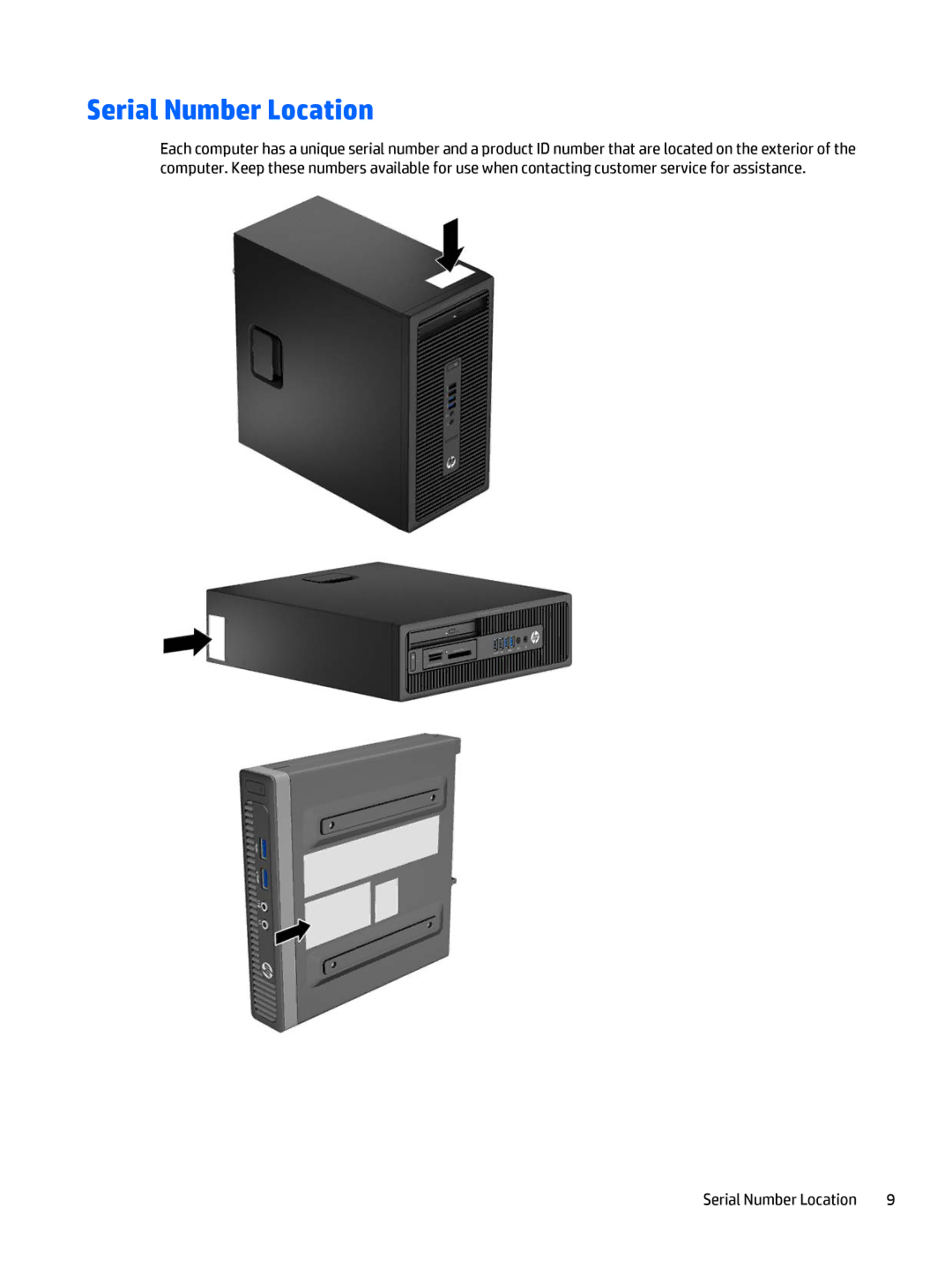 HP 705 G1 manual Serial Number Location 