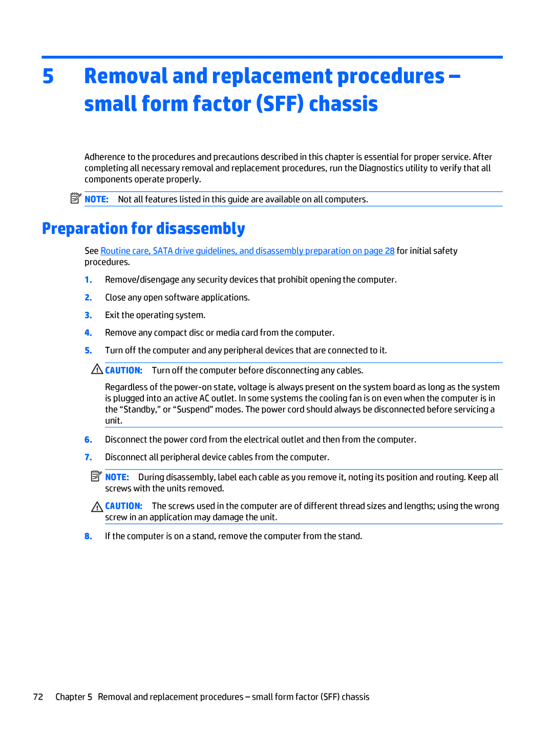 HP 705 G1 manual Preparation for disassembly 