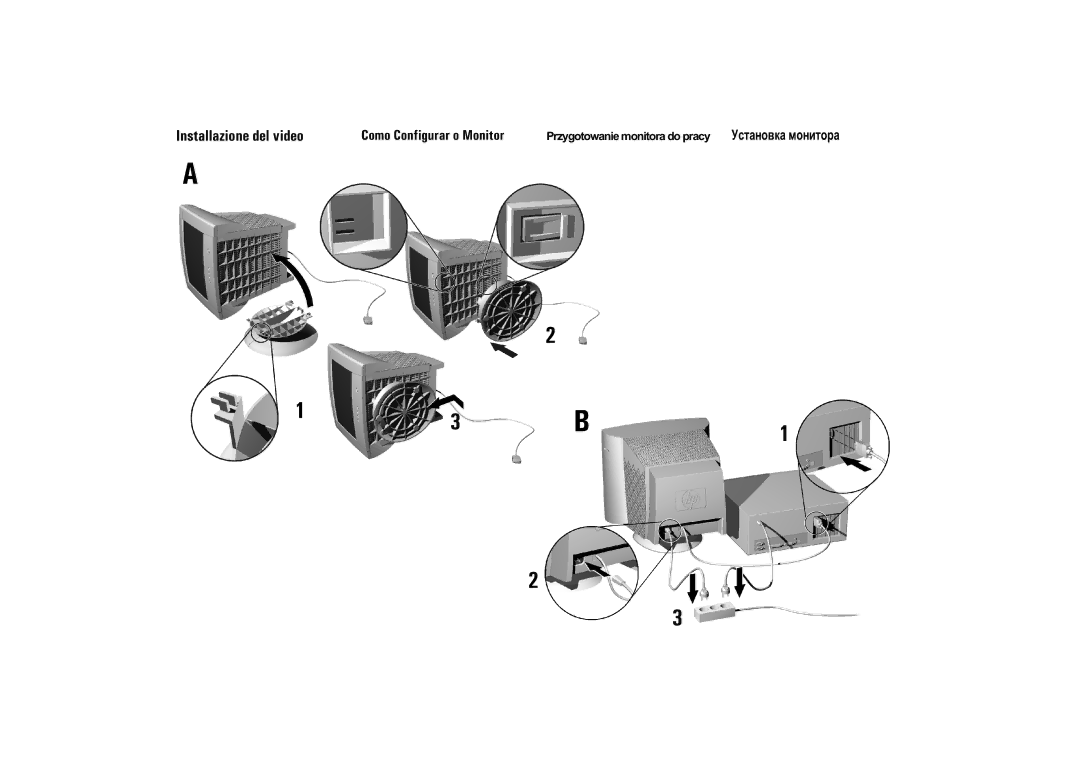 HP 71 17 inch MPRII manual Installazione del video, Como Configurar o Monitor 