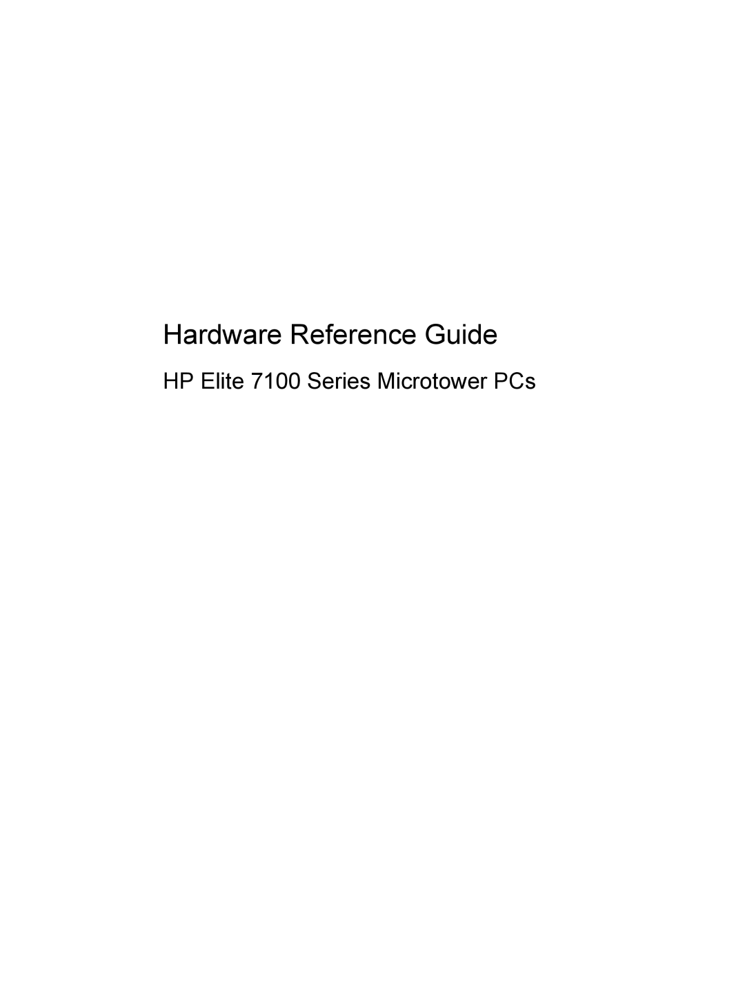 HP 7100 manual Hardware Reference Guide 