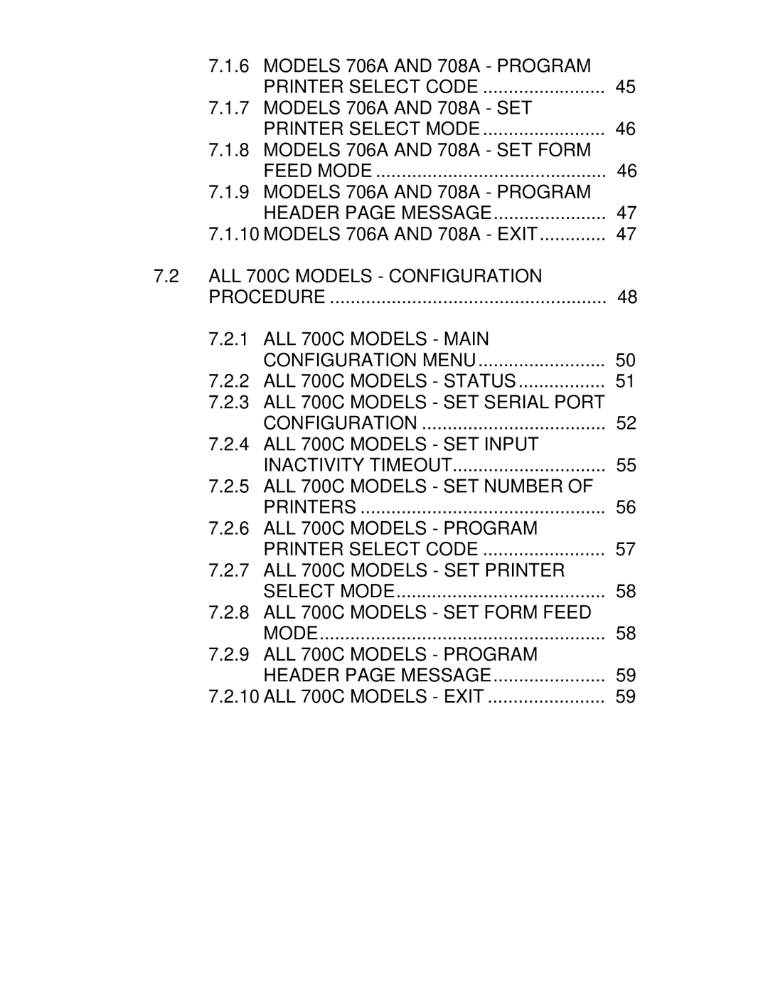 HP 708C, 710F, 710E, 708D, 708E, 706C, 706D, 706A manual Program Printer Select Code 