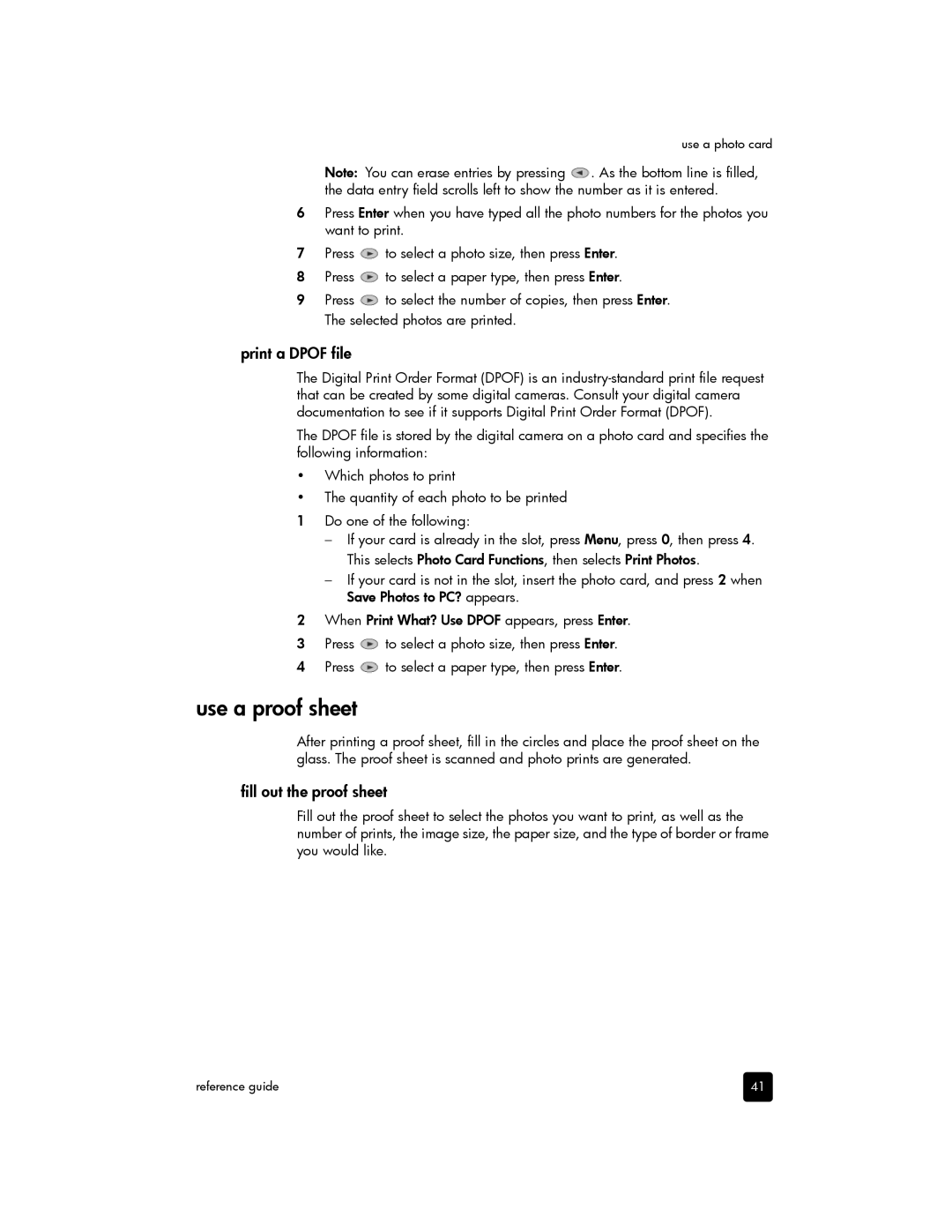 HP 7110 Wide Format E CR768AB1H manual Use a proof sheet, Print a Dpof file, Fill out the proof sheet 