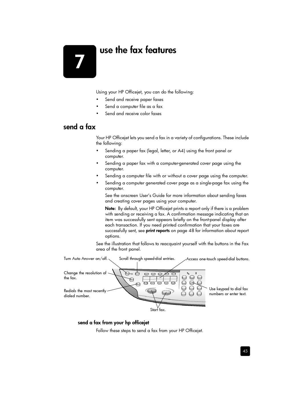 HP 7110 Wide Format E CR768AB1H manual Send a fax from your hp officejet 