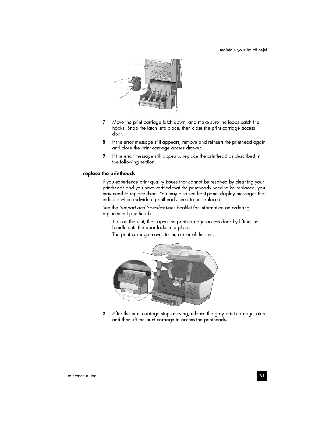 HP 7110 Wide Format E CR768AB1H manual Replace the printheads 