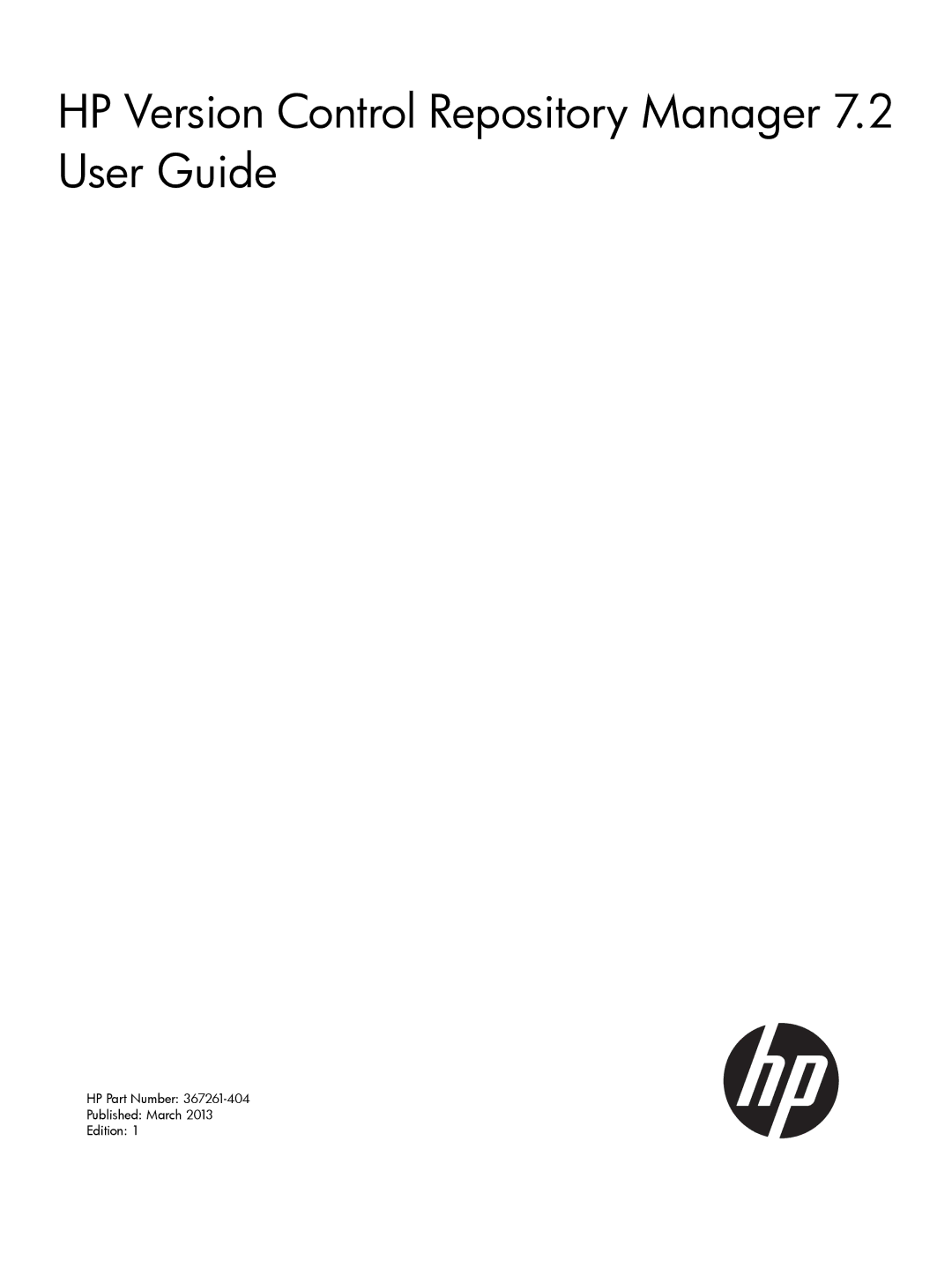 HP manual HP Version Control Repository Manager 7.2 User Guide 