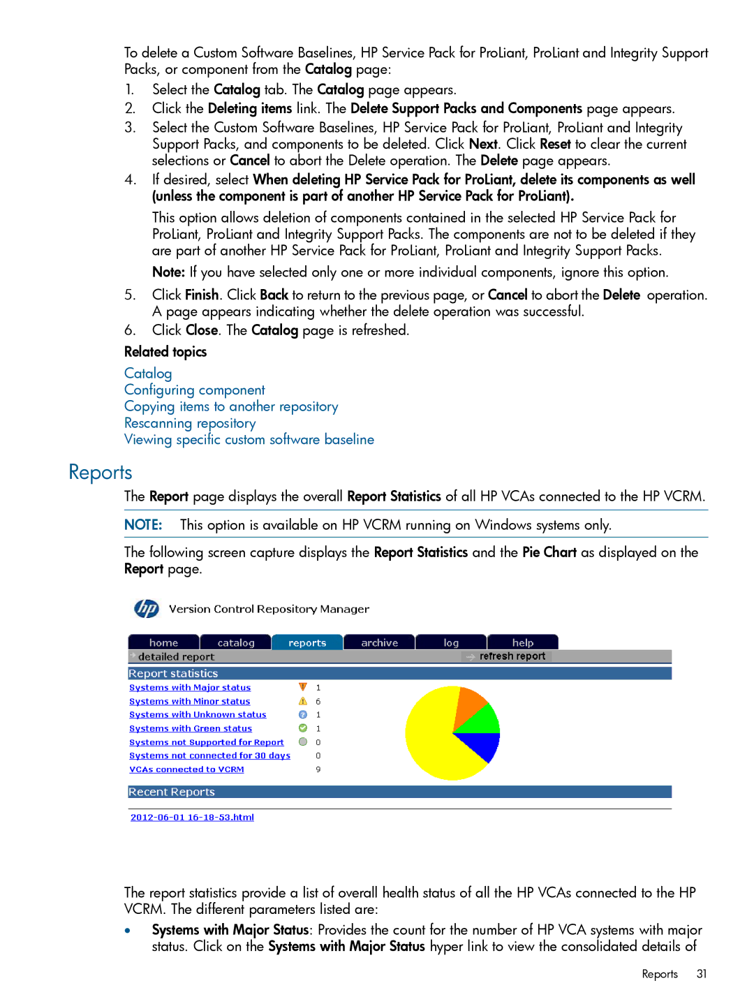 HP 7.2 manual Reports 