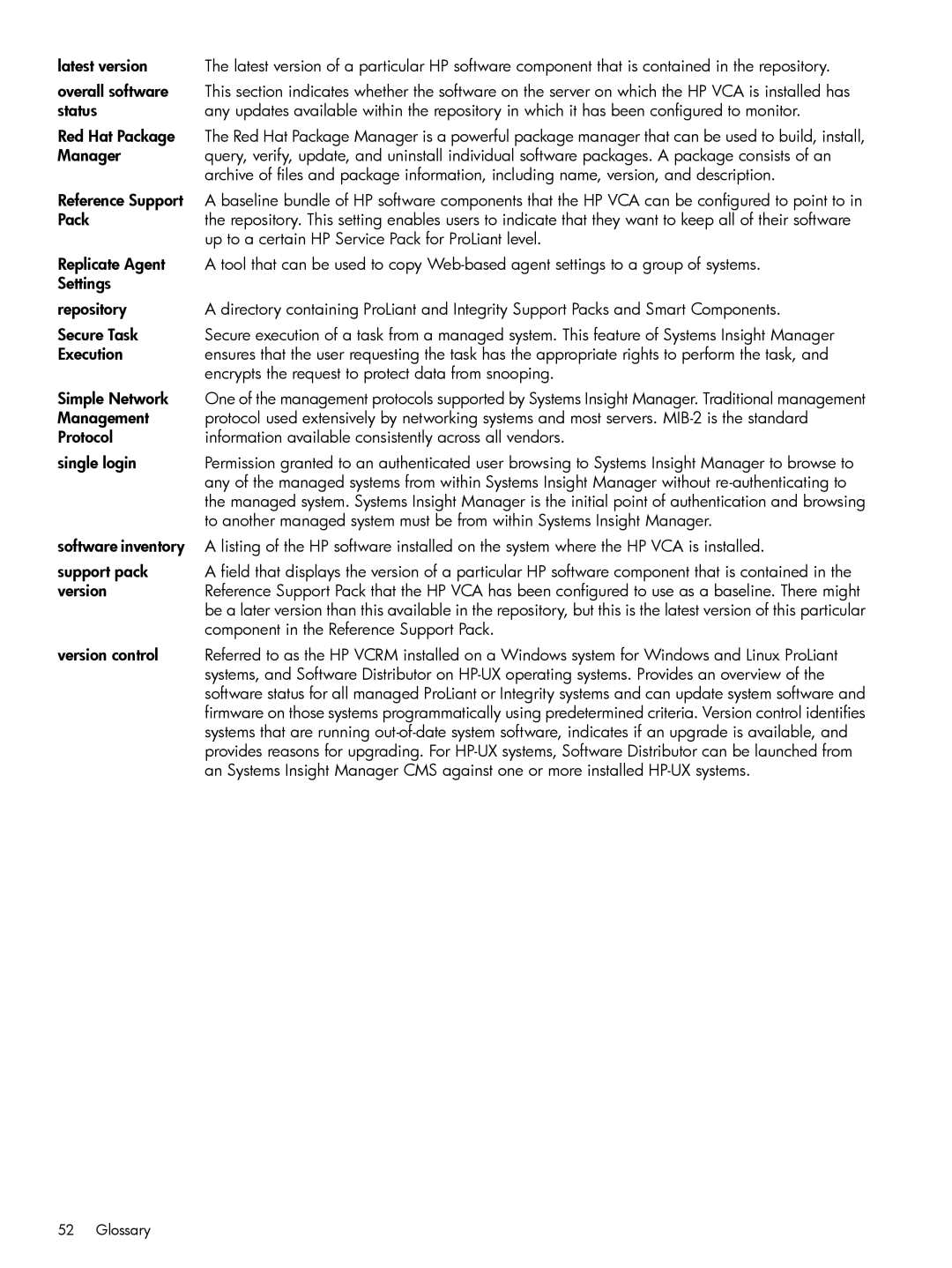 HP 7.2 manual Component in the Reference Support Pack 