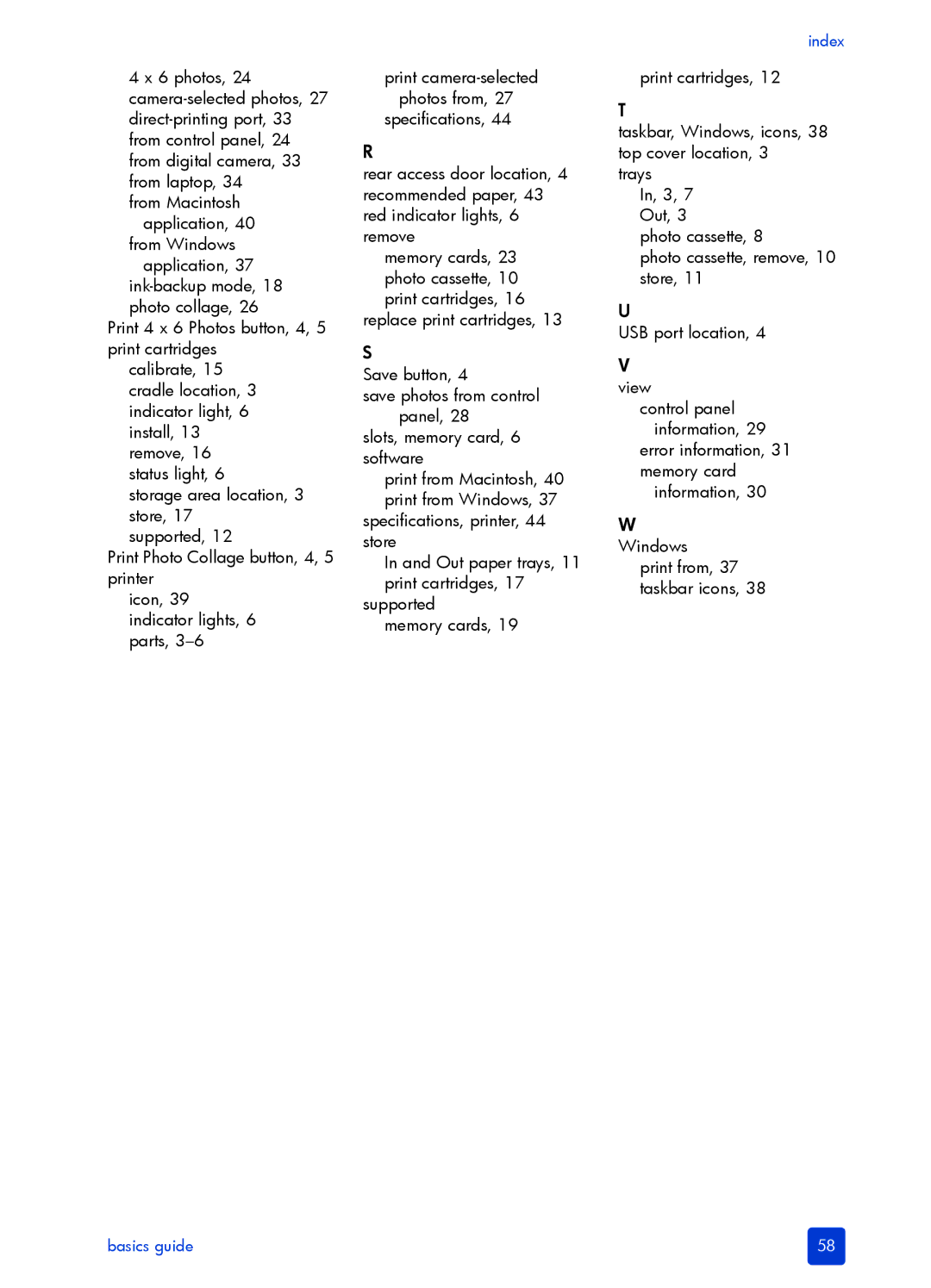 HP 7200 manual Index 