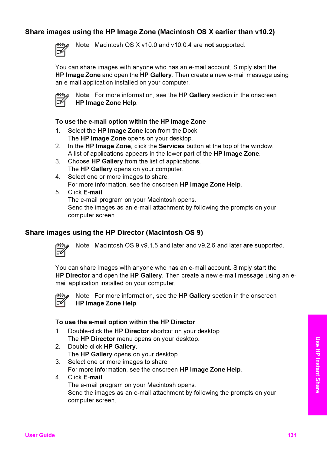 HP 7200 manual Share images using the HP Director Macintosh OS 