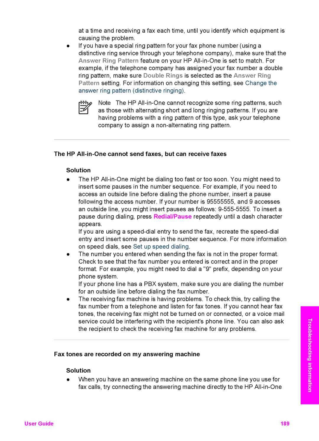 HP 7200 manual Fax tones are recorded on my answering machine Solution 