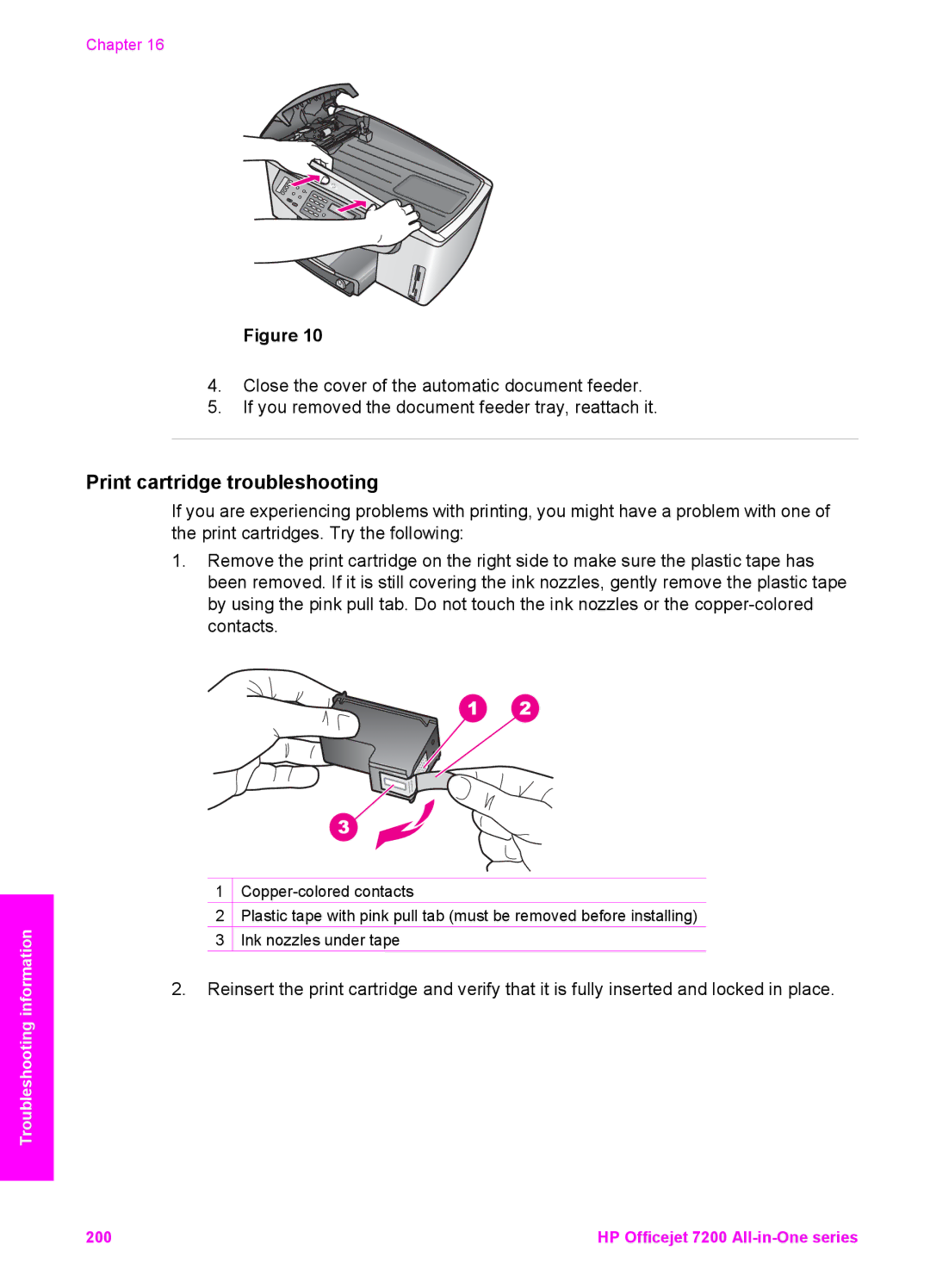 HP 7200 manual Print cartridge troubleshooting 