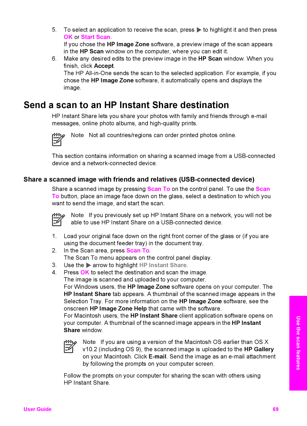 HP 7200 manual Send a scan to an HP Instant Share destination 