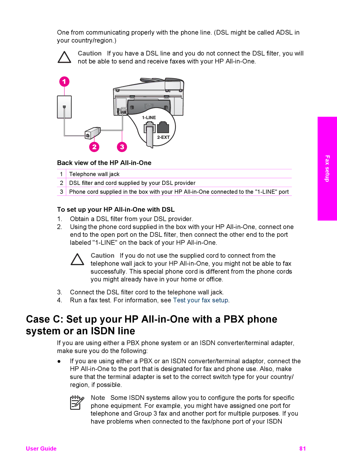 HP 7200 manual To set up your HP All-in-One with DSL 