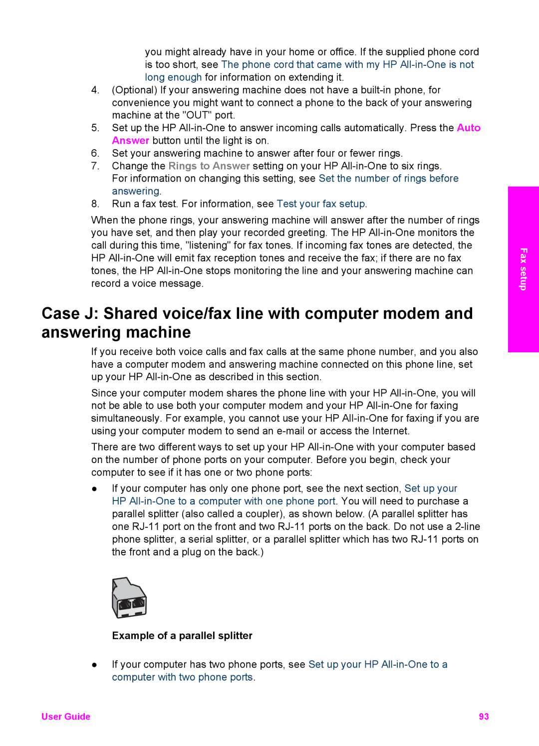 HP 7200 manual Example of a parallel splitter 