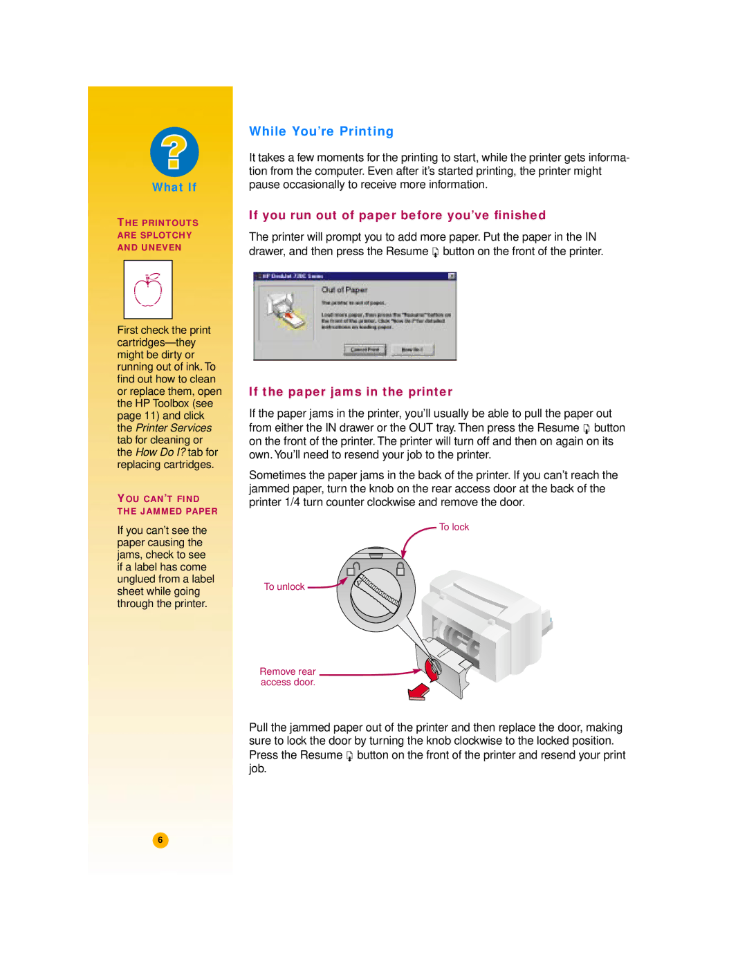 HP 720c manual While You’re Printing, What If 