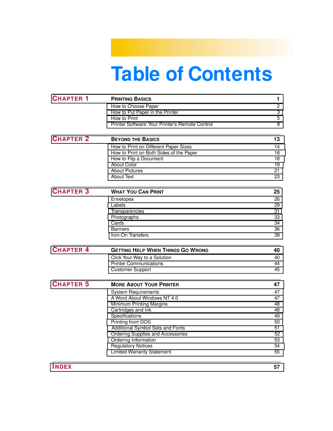 HP 720c manual Table of Contents 