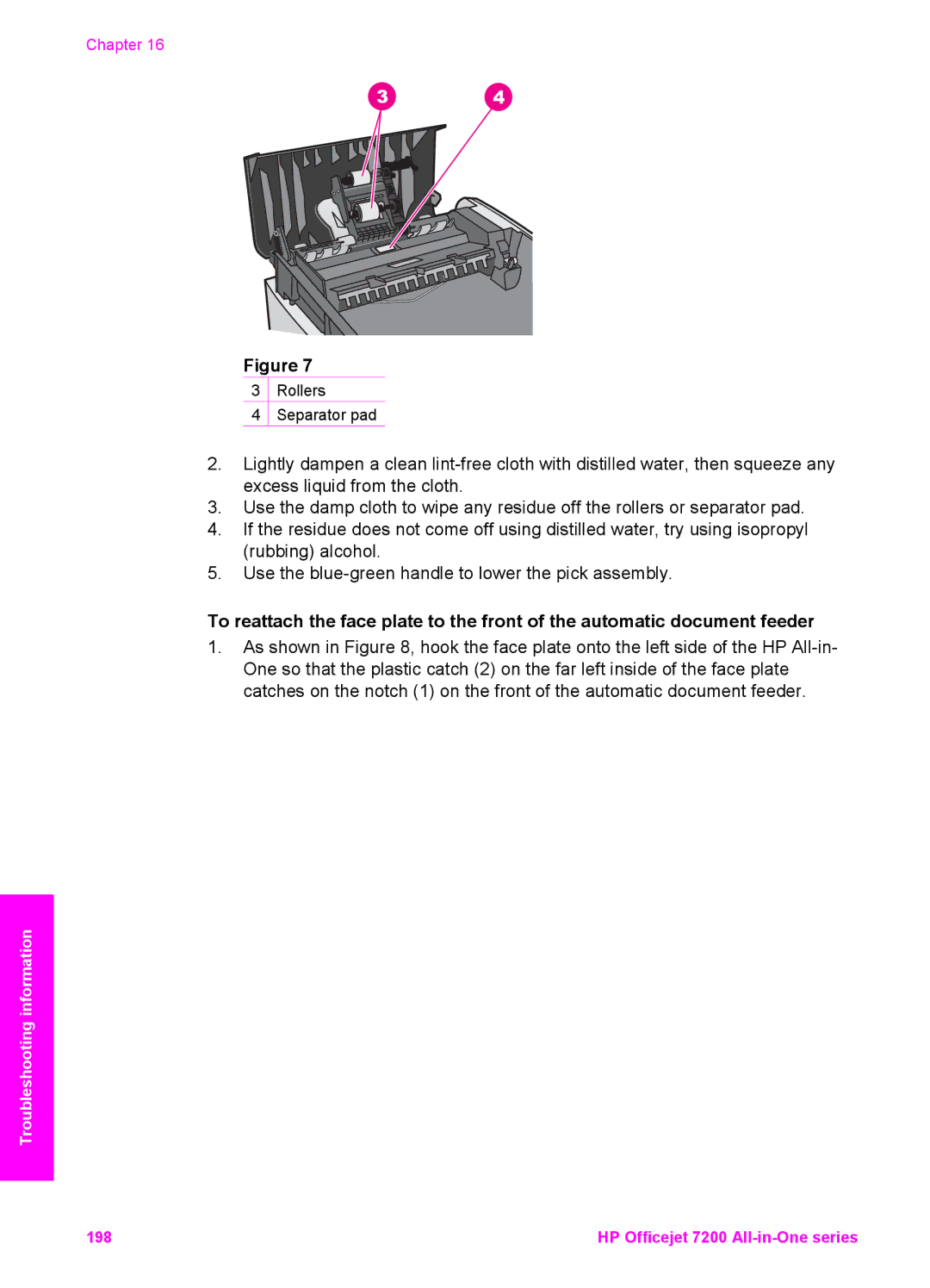 HP 7210v manual Rollers Separator pad 