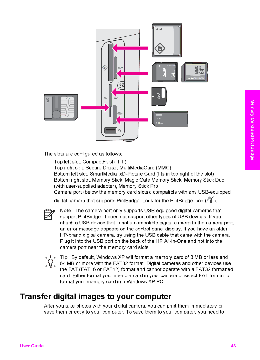 HP 7210v manual Transfer digital images to your computer 