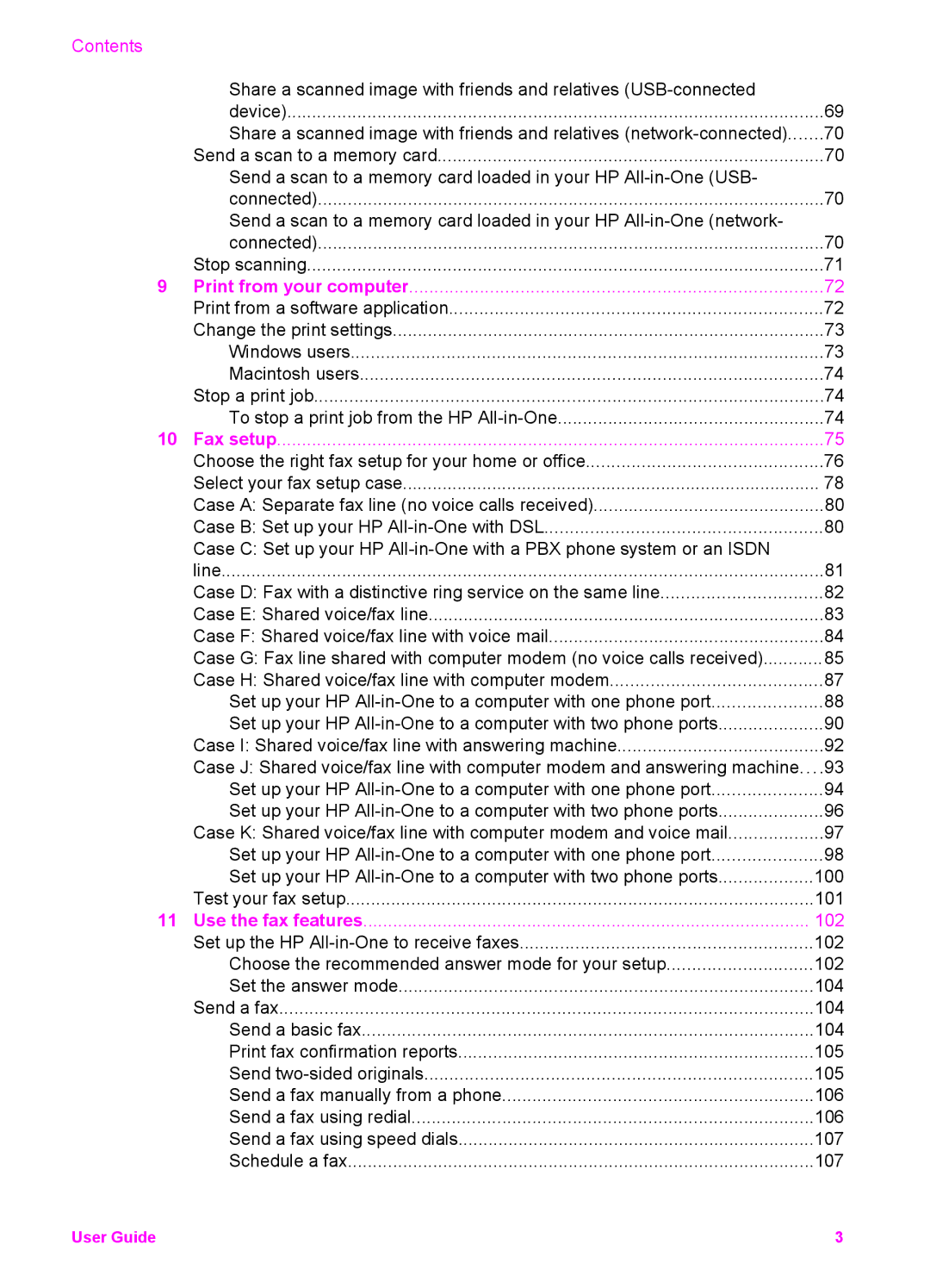 HP 7210v manual Contents 