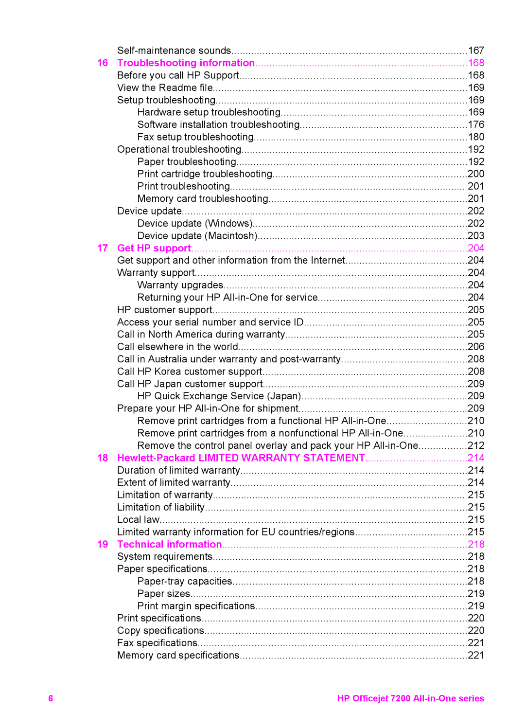 HP 7210v manual Troubleshooting information, Hewlett-Packard Limited Warranty Statement 