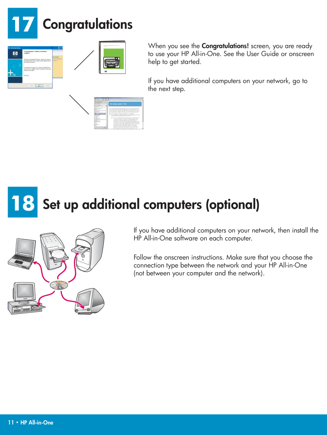 HP 7210xi, 7210v manual Congratulations, Set up additional computers optional 