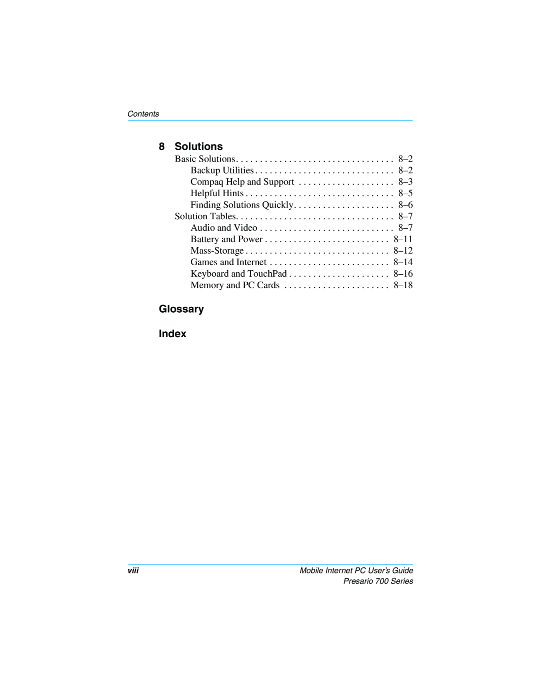 HP 724AU manual Glossary Index 