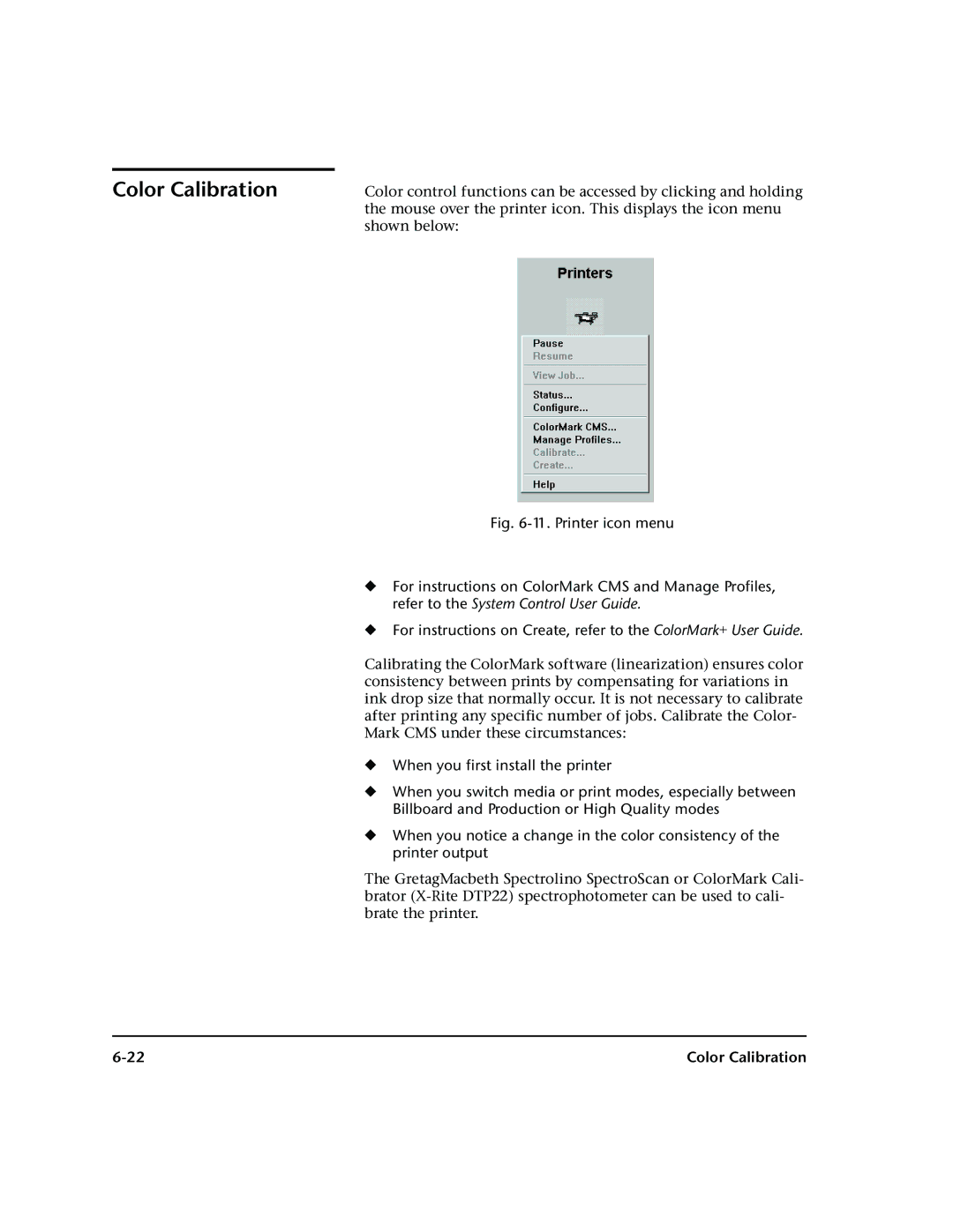 HP 72SR manual Color Calibration 