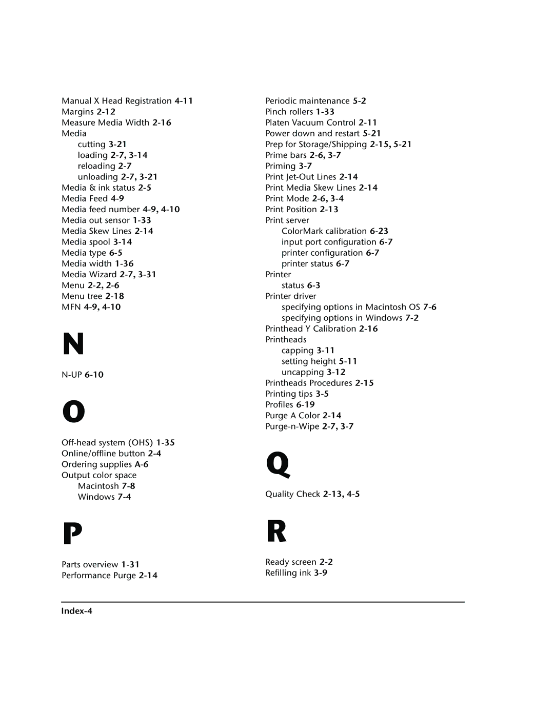 HP 72SR manual Index-4 