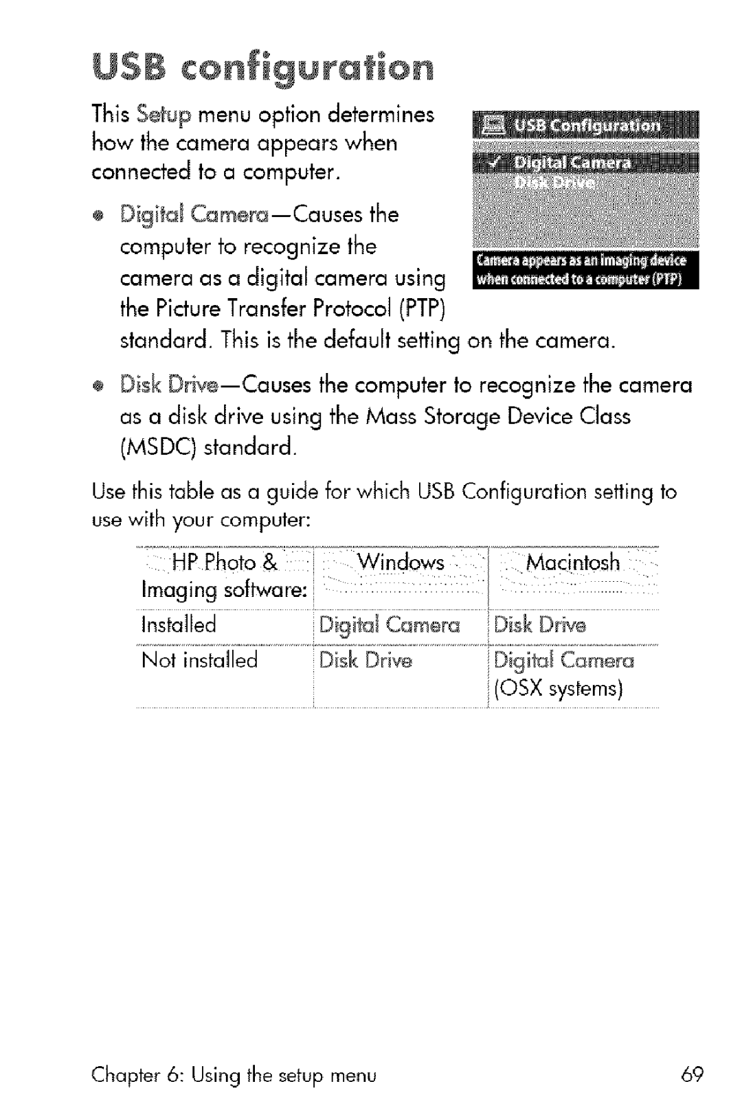 HP 730 manual USB configuration 