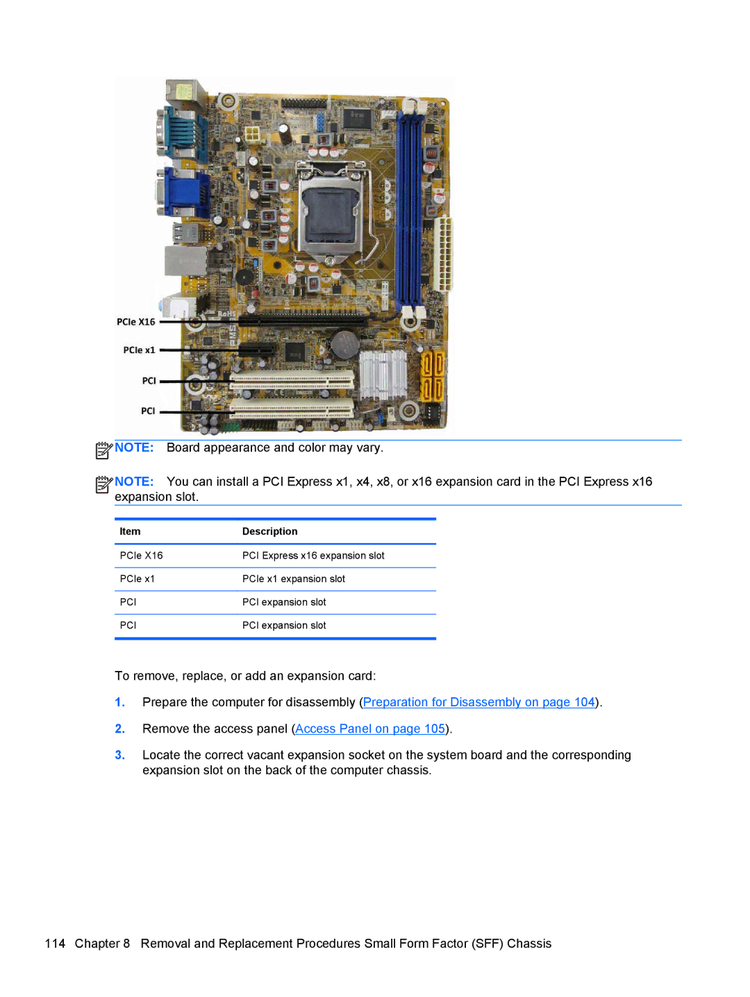 HP 7300 manual Pci 