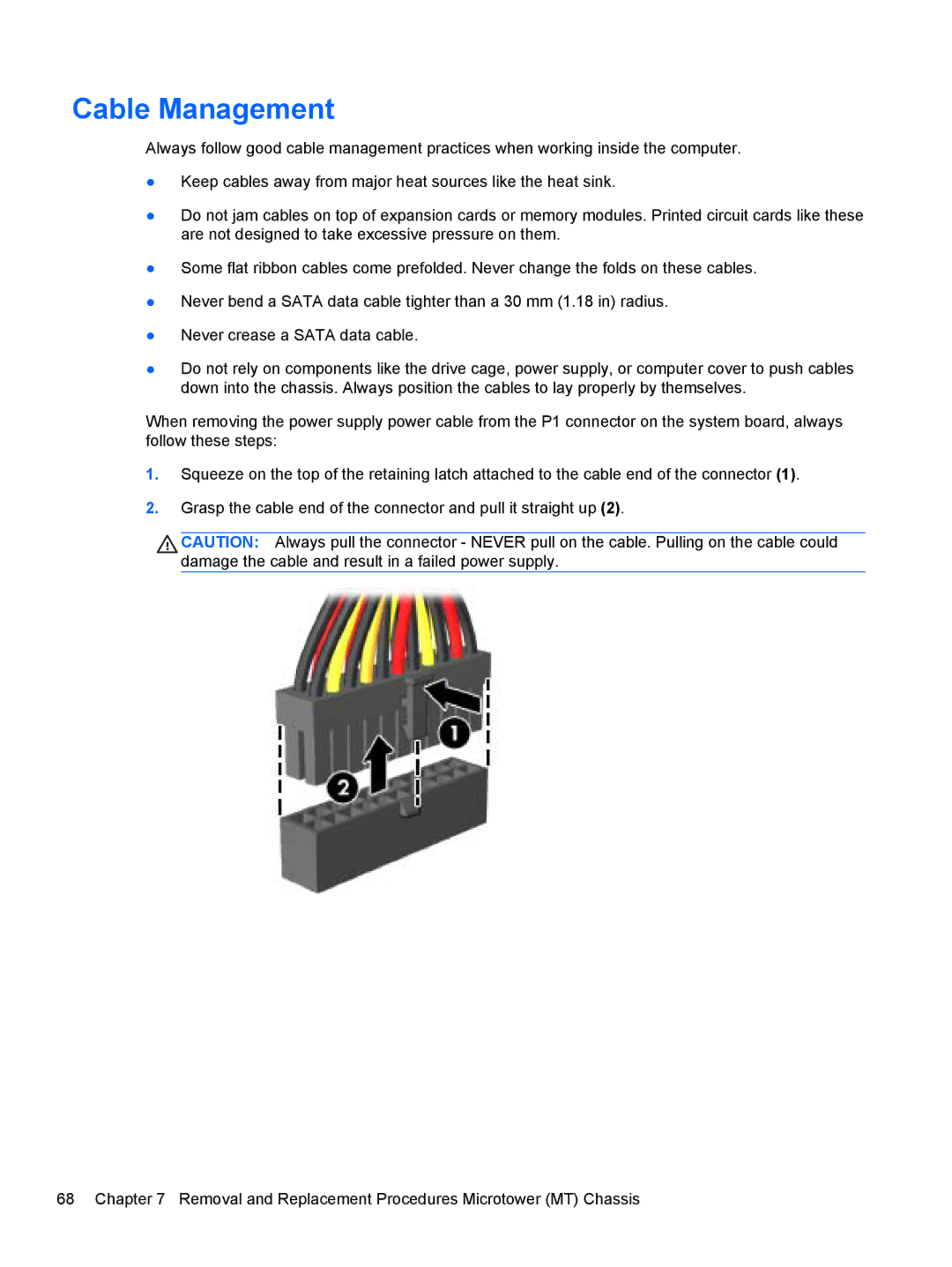 HP 7300 manual Cable Management 