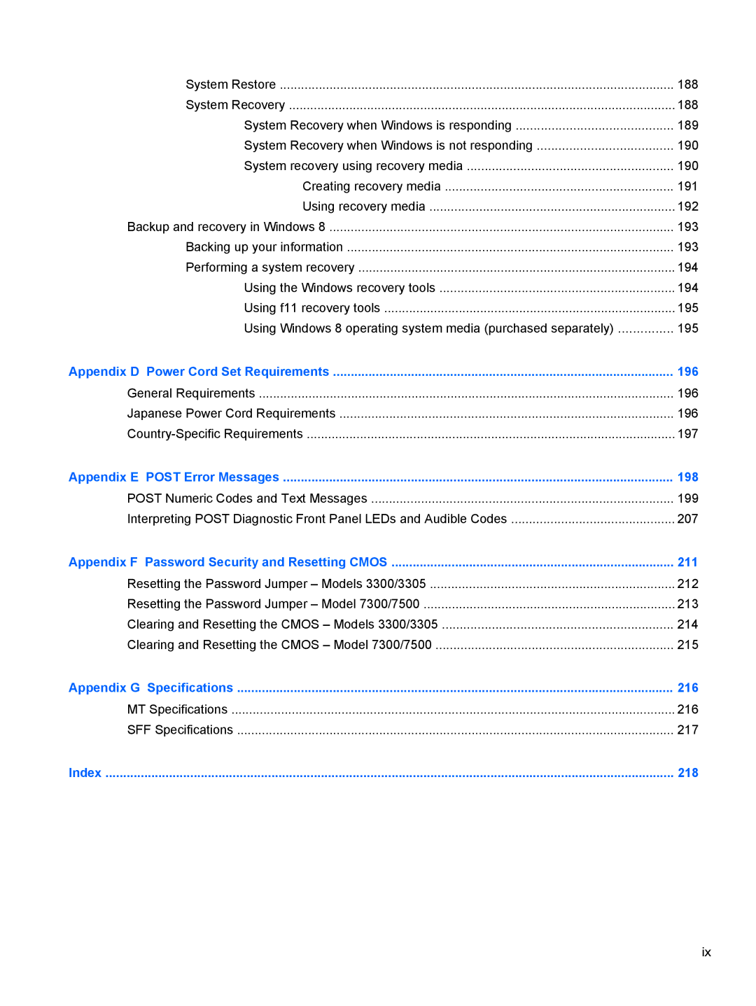 HP 7300 manual 216 