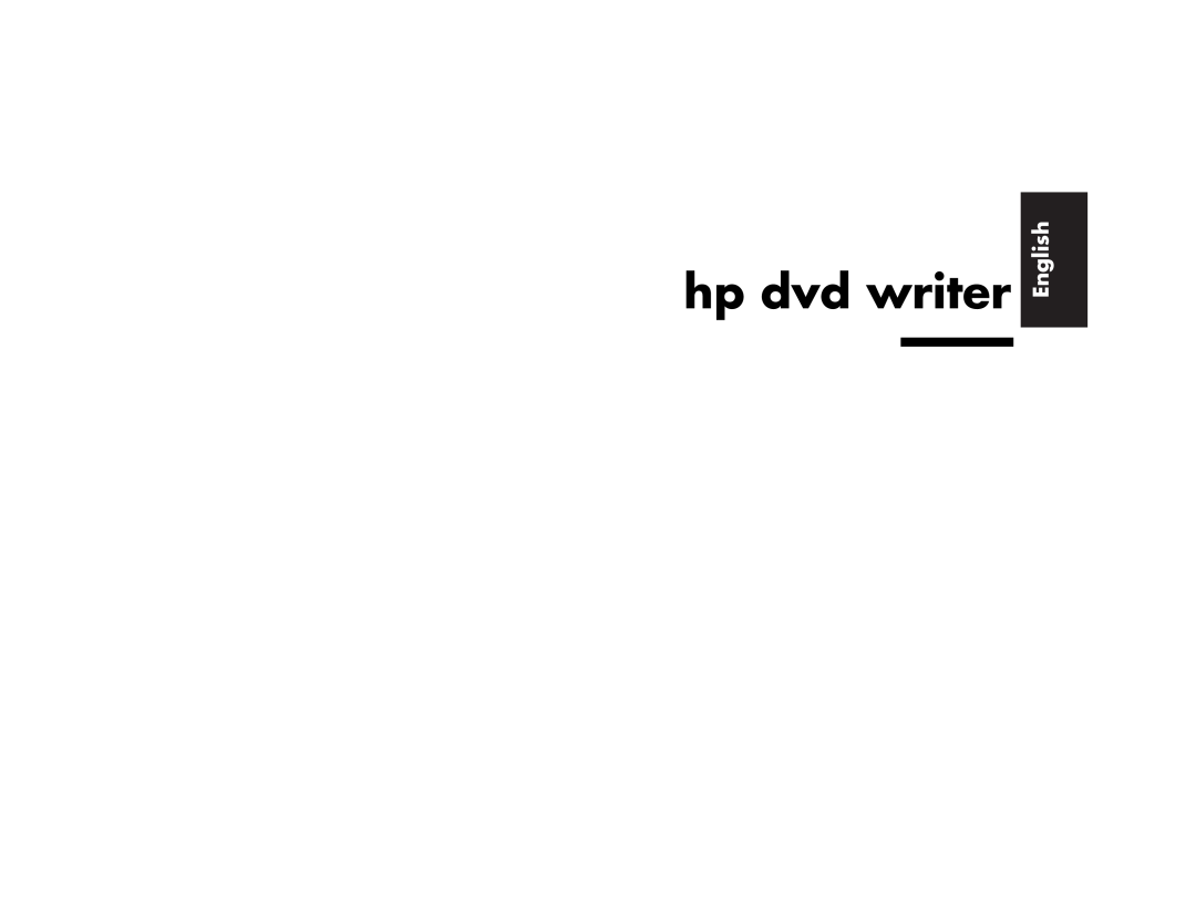 HP 732c (US), 772n (US/CAN), 894c, 884n, 883n, 873n, 864n, 854n manual hp dvd writer, English 