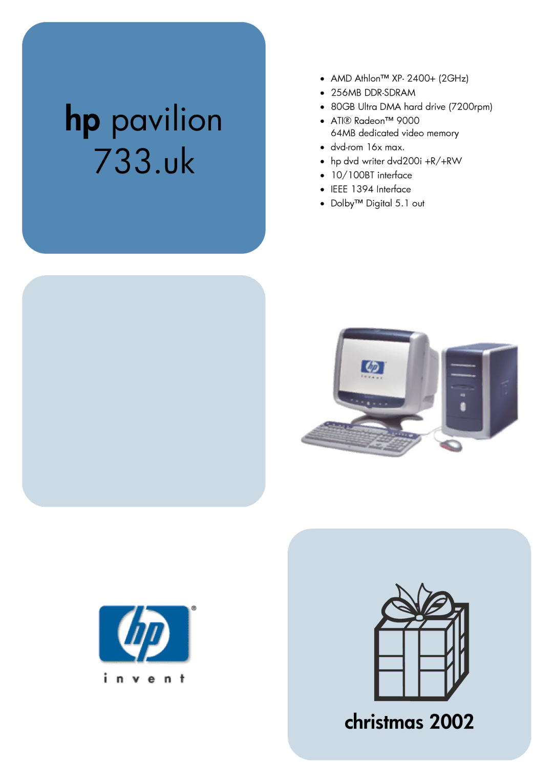 HP 733.UK manual Hp pavilion 733.uk 