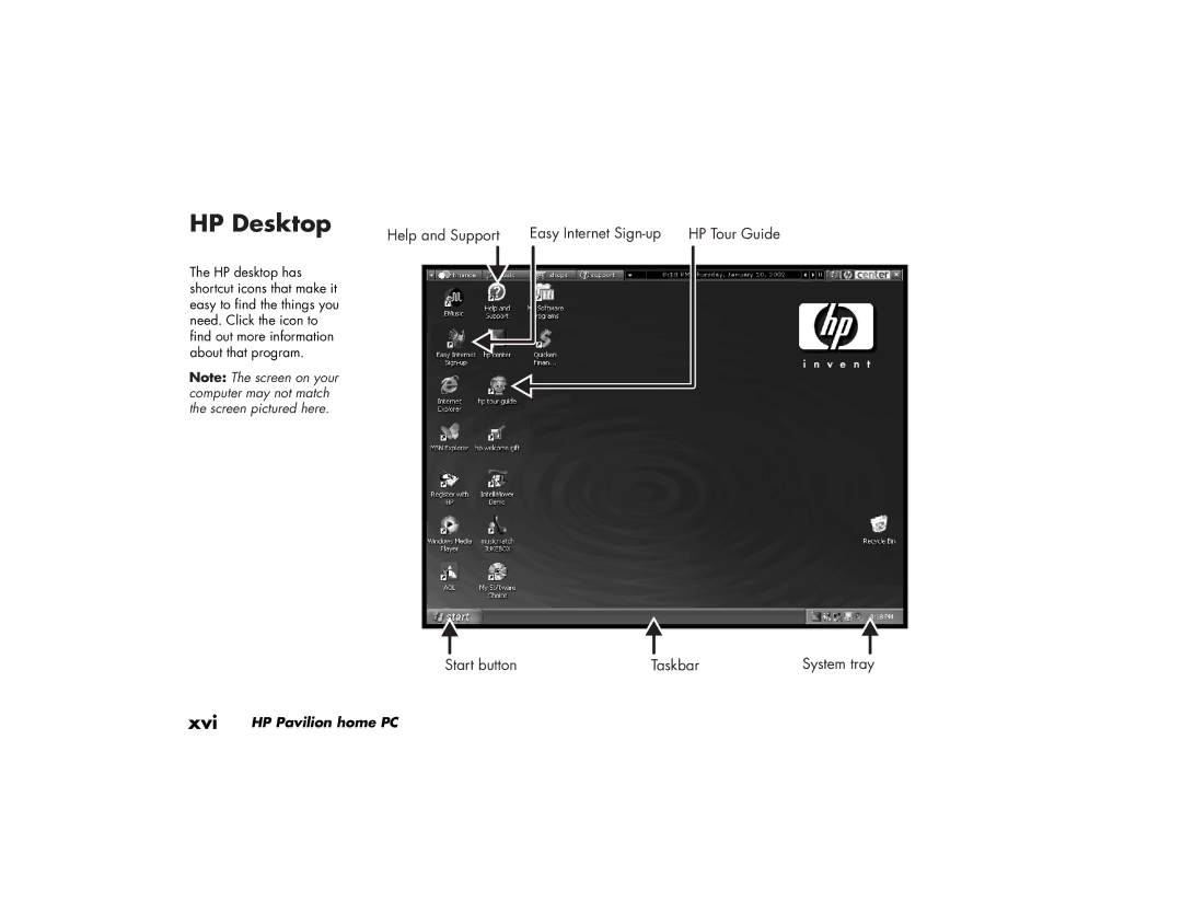 HP 504n (US), 734n (US/CAN), 724c (US/CAN), 524c (US/CAN), 564w (US/CAN) HP Desktop, Help and Support Easy Internet Sign-up 