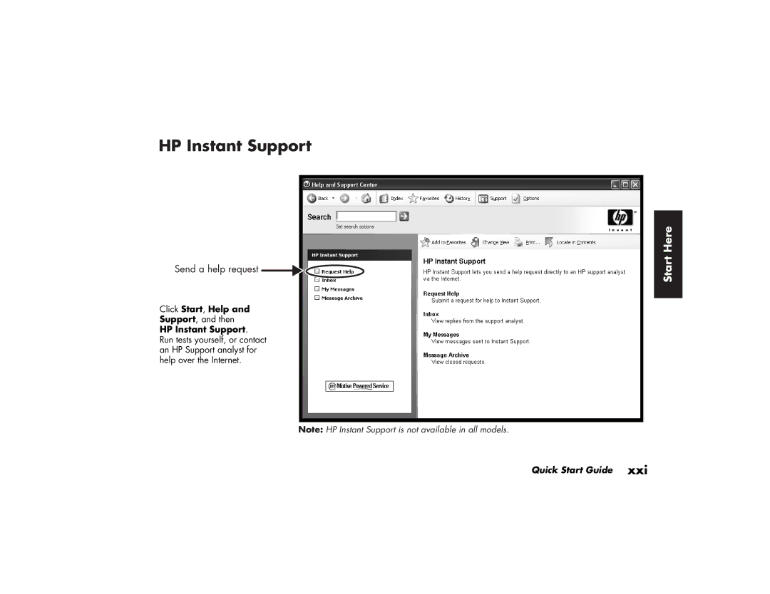 HP 724c (US/CAN), 734n (US/CAN), 524c (US/CAN), 564w (US/CAN), 554x (US/CAN) manual HP Instant Support, Send a help request 