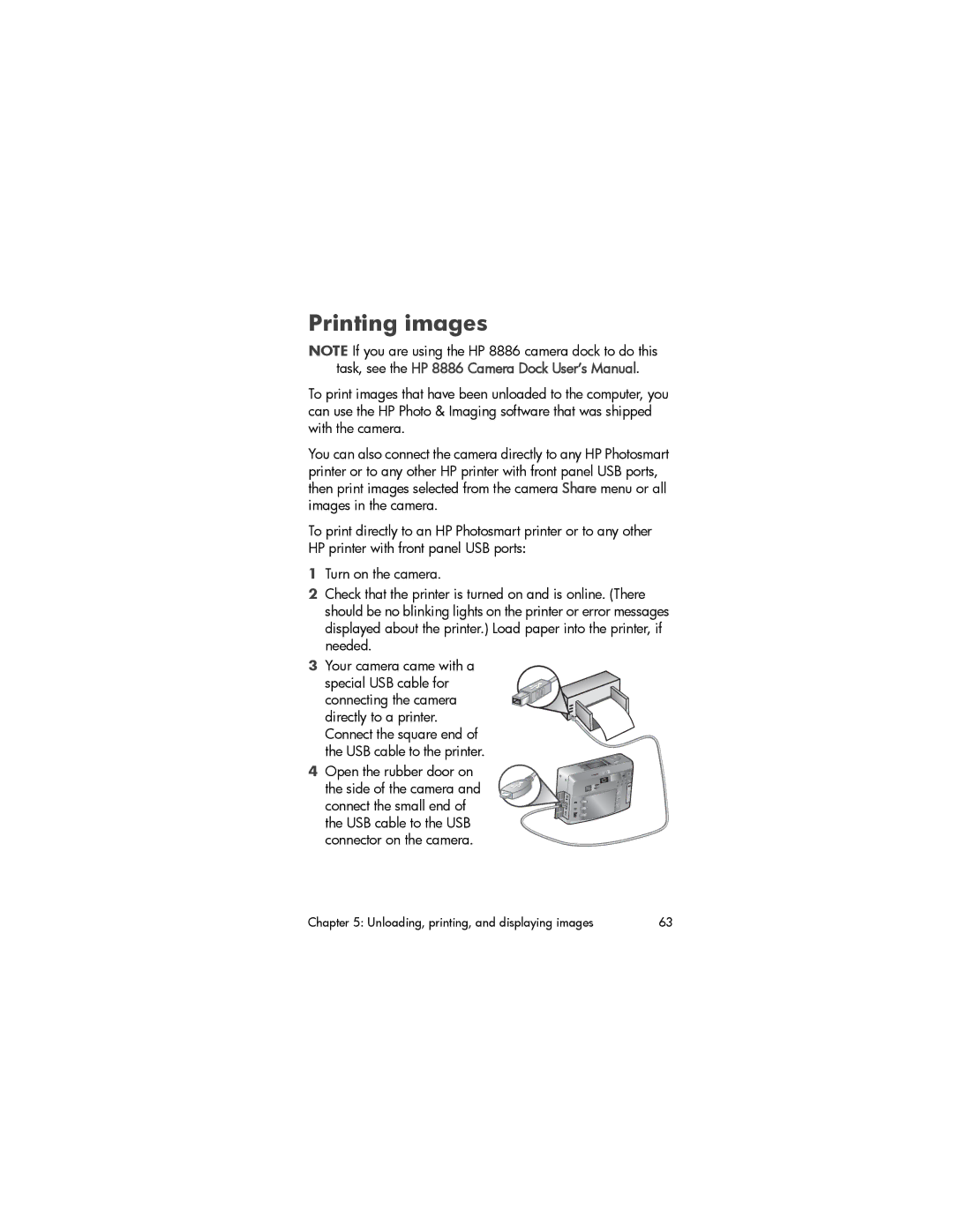 HP 735 /dock Bundle, 733v manual Printing images 