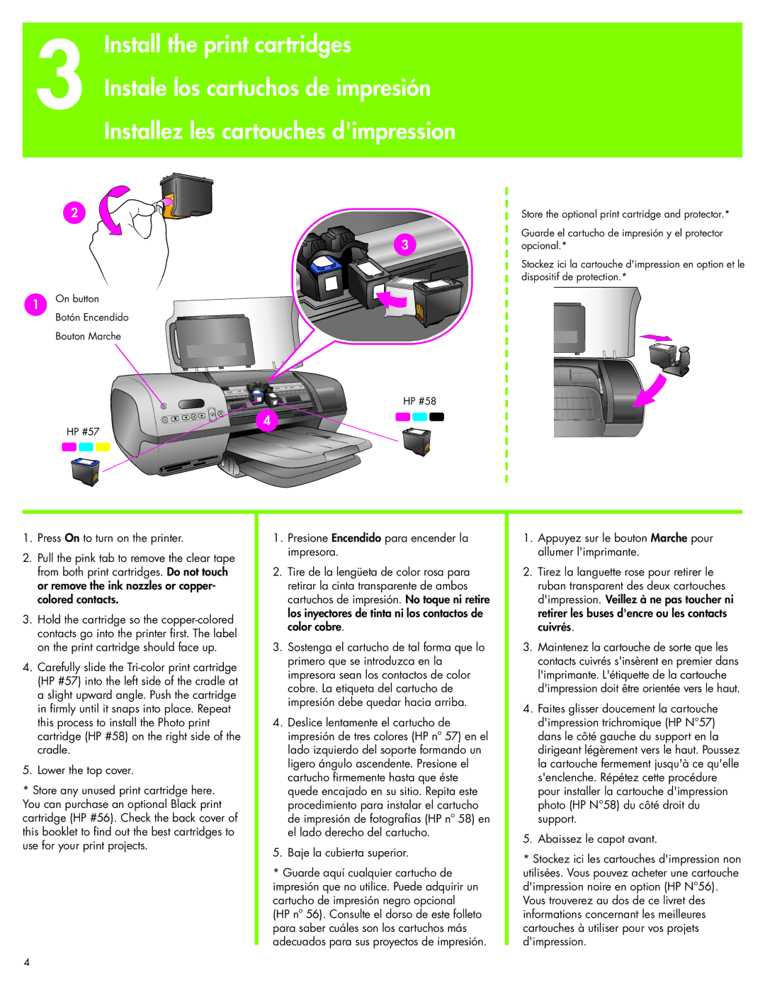 HP 7400 manual Installez les cartouches dimpression 