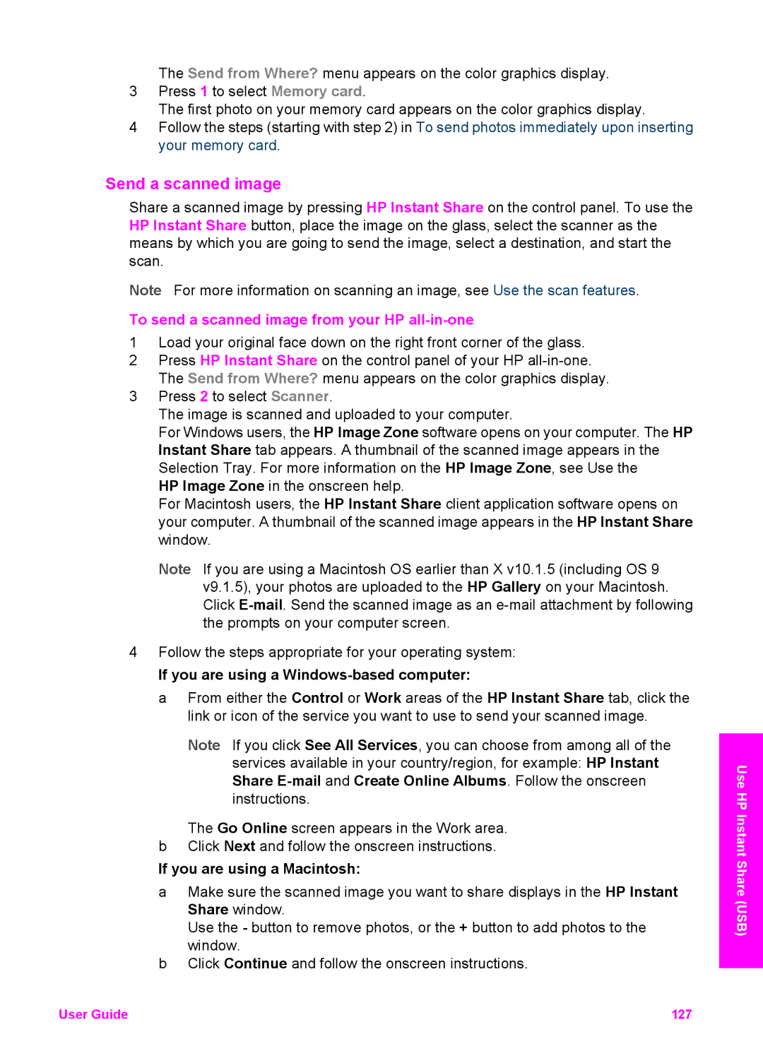 HP 7310xi, 7410xi manual Send a scanned image, To send a scanned image from your HP all-in-one 