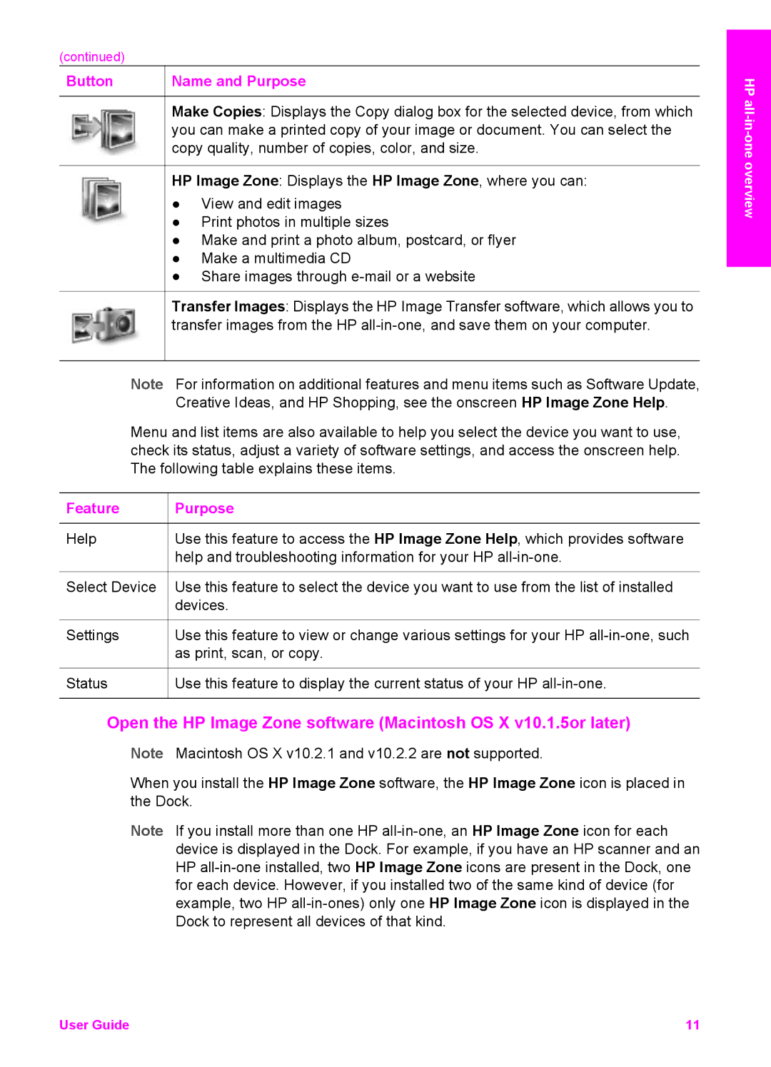 HP 7310xi, 7410xi manual Feature Purpose 