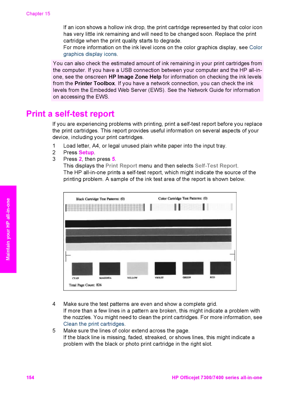 HP 7410xi, 7310xi manual Print a self-test report 