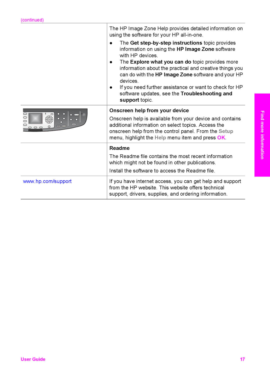 HP 7410xi, 7310xi manual Onscreen help from your device 