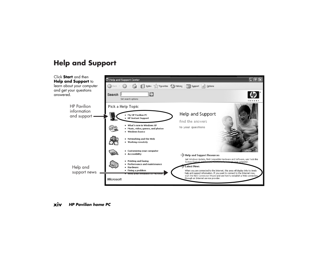 HP 522n (US/CAN) Help and Support, HP Pavilion information and support Help and support news, xiv HP Pavilion home PC 