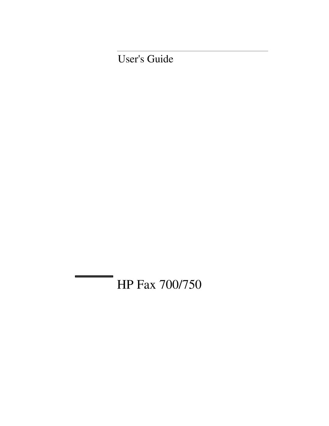 HP 750 Fax manual HP Fax 700/750 