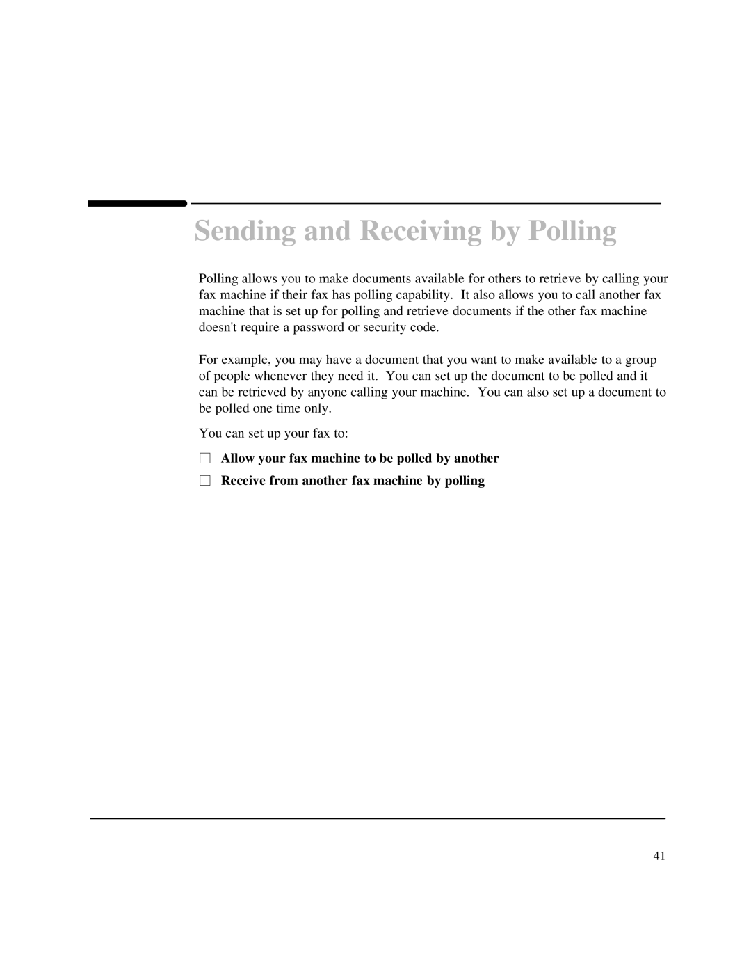 HP 750 Fax manual Sending and Receiving by Polling 