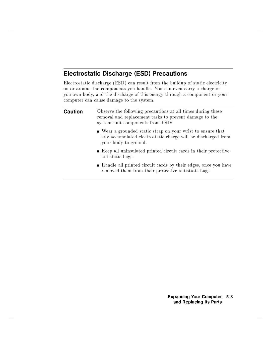 HP 750 manual ExpandingReplacingYourComputerItsParts5-3 