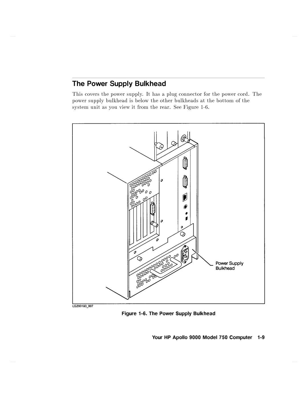 HP manual TheYourPowerHPApolloSupply9000BulkheadModel750Computer1-9 