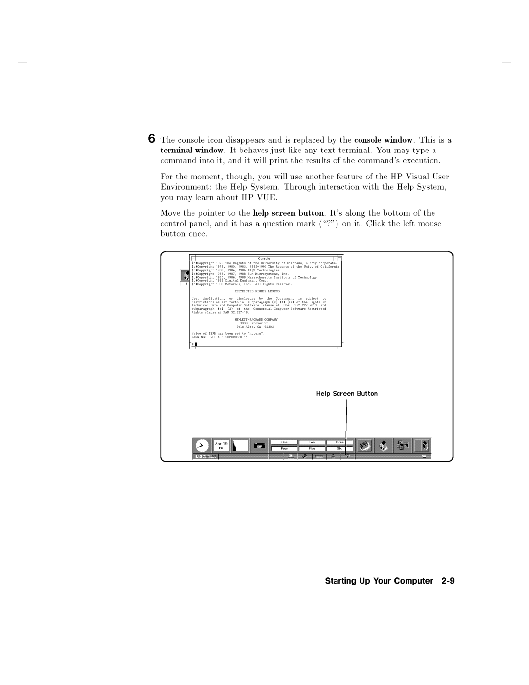 HP 750 manual StartingUpYourComputer2-9 b 